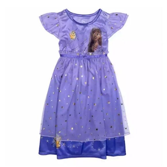 DISNEY WISH Movie Dress 4T Asha & Star Purple Fantasy Nightgown Girls Play NWT - Picture 4 of 10